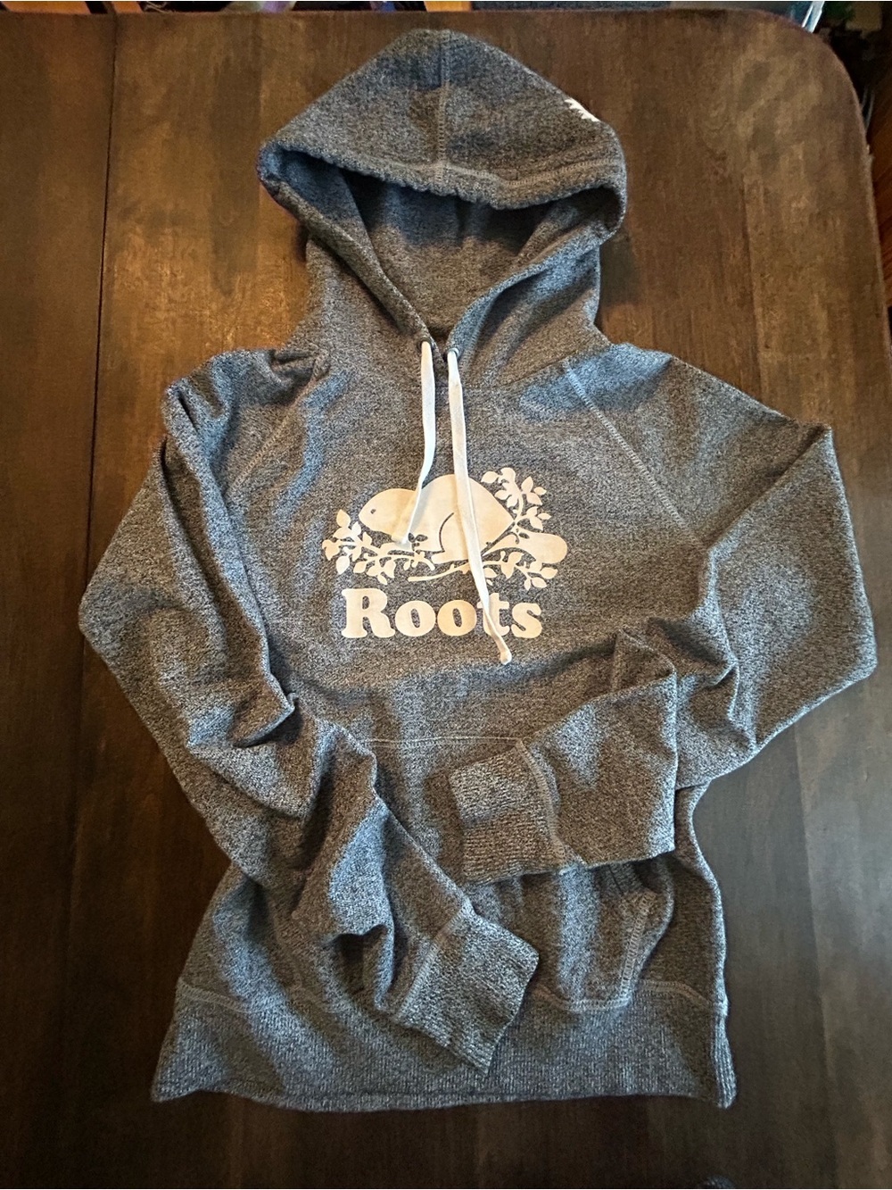 Roots Canada Classic Salt & Pepper Original Kanga Hoodie - Size S